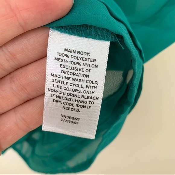 Hinge Top Womens Extra Small Green Lace Coquette Romantic Feminine Sheer Tank - Picture 7 of 7